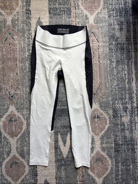 Outdoor Voices White Leggings with Black Side Panels